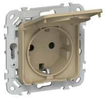 FLITE Роз. с з/к/ш кр б/к 16А IP44 РСшкр11-1-44-ФлХ хак. IEK