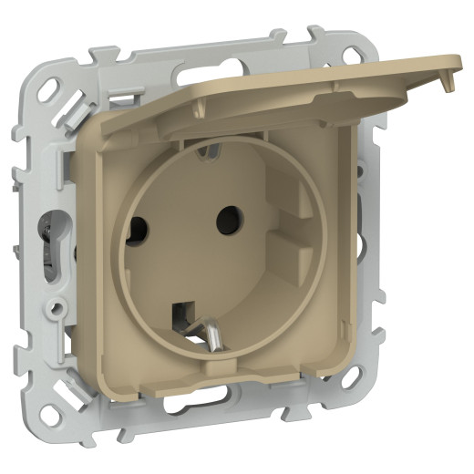 FLITE Роз. с з/к/ш кр б/к 16А IP44 РСшкр11-1-44-ФлХ хак. IEK