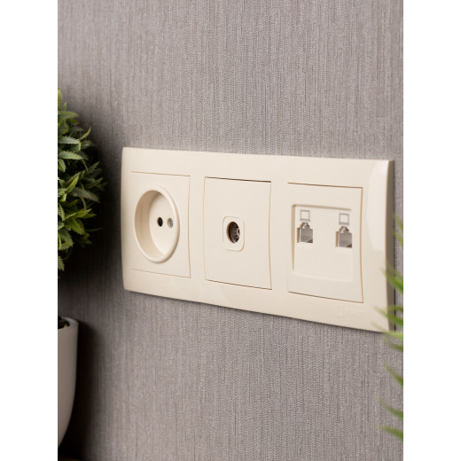 Валенсия Рамка 3-местная кремовая EKF