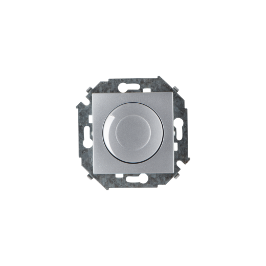 Simon 15 Алюминий Регулятор напряжения поворотно-нажимной, 500Вт, 230В, винт.заж.