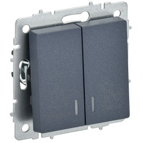 IEK BRITE Выключ. 2-кл. с инд. отел. 10А ВС10-2-9-БрМ мар.