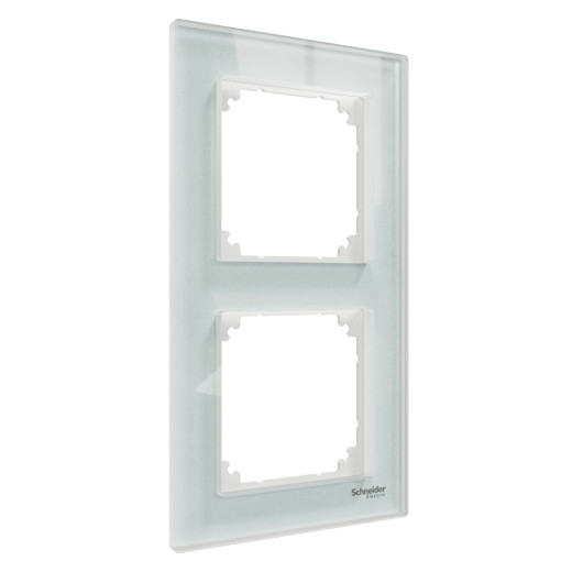 MERTEN M-Elegance РАМКА стеклянная 2 поста, БЕЛЫЙ КРИСТАЛЛ, SM