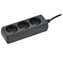 IEK Удлинитель У3 3 места б/з 1,5м 2х0,75мм2 10А 250В чер.
