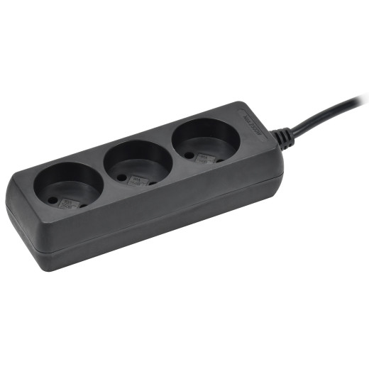 Удлинитель У3 3 места б/з 1,5м 2х0,75мм2 10А 250В чер. IEK