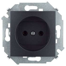 Simon 15 Графит Розетка без заземления 2P, 16А, 250В, винт. зажим