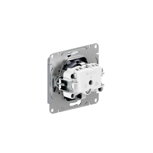 Механизм розетки, 16А, IP44, с заземлением, со шторками, c крышкой, алюминий Эпика EKF