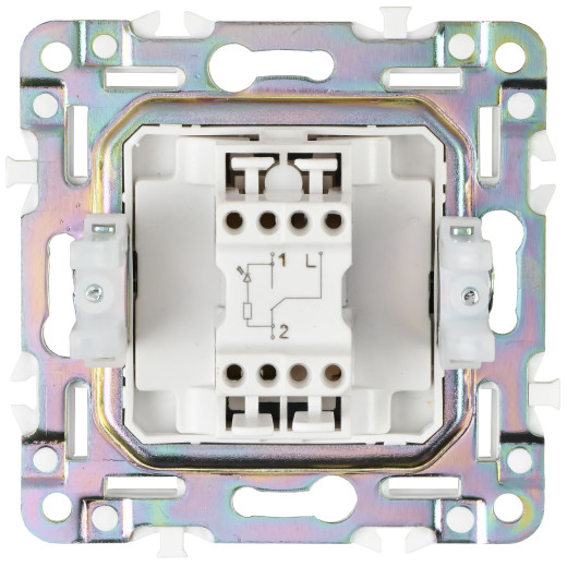 SKANDY Выключ. 1-кл. прох. с инд. 10А SK-V08N никель IEK