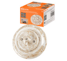 TDM Выключатель скрытой установки фарфоровый поворотный перекрёстный с ручкой (бантик) 10А мраморный «Бо