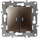 12-1106-13 ЭРА Переключатель двойной, 10АХ-250В, IP20, Эра12, бронза (10/100/2500)