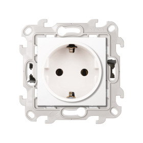 Simon 24 Белая Розетка 2К+3 без защитных шторок Push&Go