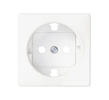 Simon S82 Concept Матовый белый, Накладка со шторками для розетки с заземлением Schuko 2Р+Е