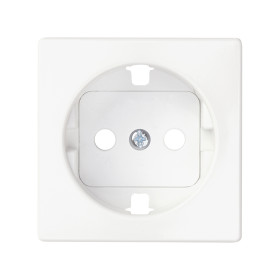 Simon S82 Concept Матовый белый, Накладка со шторками для розетки с заземлением Schuko 2Р+Е