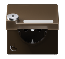 JUNG SCHUKO розетка с крышкой и замком, латунь Antik