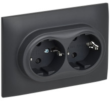 IEK SKANDY Титан Розетка 2-ая с/з с защитными шторками 16А в сборе SK-R07T