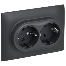 IEK SKANDY Титан Розетка 2-ая с/з с защитными шторками 16А в сборе SK-R07T