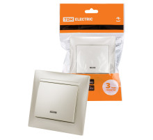 TDM Выключатель 1 кл. с подсветкой 10А перламутр 