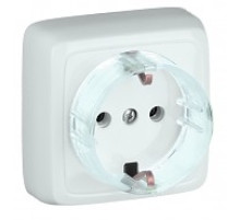 Hegel Альфа наруж Белая РА16-173 Розетка с/з, с изол. пластиной