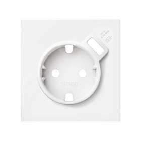 Simon 100 Белый матовый Накладка розетки Schuko с з/у USB SmartCharge