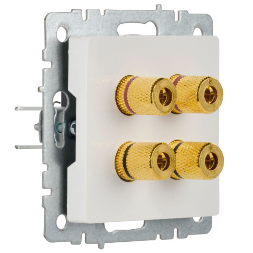 BRITE Аудиорозетка 4-мест. РА10-БрБ бел. IEK