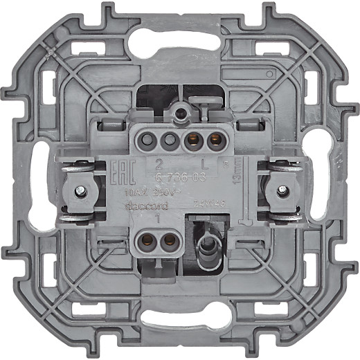 Выключатель одноклавишный - Legrand/Daccord Inspiria - 10АХ 250В безвинтовые зажимы - антрацит