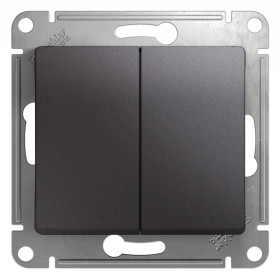 Systeme Electric Glossa Графит Переключатель 2-клавишный, сх.6,10AX