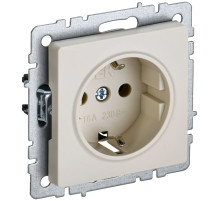 IEK BRITE BASE Бежевый Розетка 1-м с/з с защ штор 16А РС14-1-0-БрКр