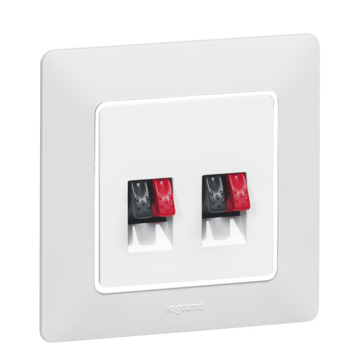 Valena IN'MATIC. Аудиорозетка с пружинными зажимами.Двойная.