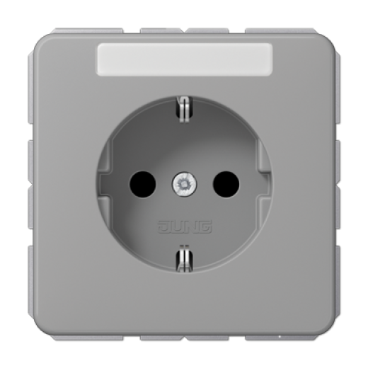 Штепсельная розетка SCHUKO 16A 250V~ с защитой от детей и полем для надписи, серая