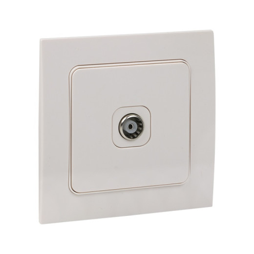 Стокгольм Механизм Розетки TV 1-местной проходной 75Ом 5-862МГц винтовые клеммы белый EKF PROxima