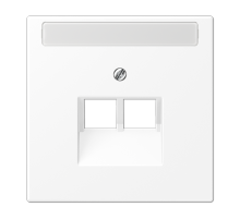 JUNG LS 990 Белый матовый Плата для двух модулей с полем для надписи, фиксация винтом