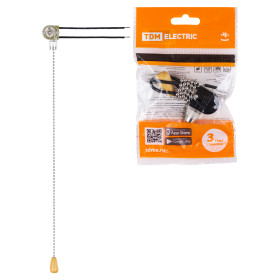 TDM Сонетка-выключатель для бра с цепочкой 3А 250В металлик