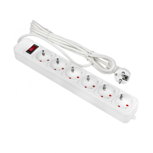 Сетевой фильтр 6*3м 10А/2,2 кВт с выкл. c/з ПВС 3x0,75 Блокбастер EKF PROxima