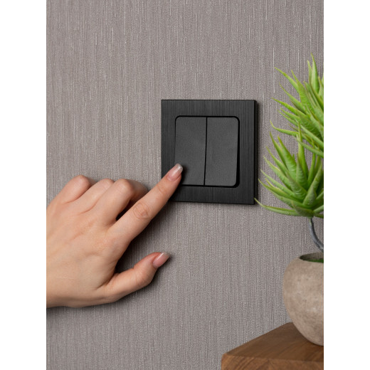 Стокгольм Механизм Выключателя 2-кл. проходного 10А автоматические клеммы черный EKF PROxima