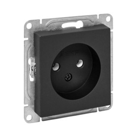 EKF Эпика Механизм розетки, 16А, без заземления, без шторок, чёрный.