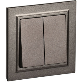 IEK BRITE Темн.бронза Выключ. 2-кл. 10А в сборе ВСР10-2-0-БрТБ