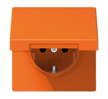 JUNG SCHUKO розетка с защитой от детей и крышкой, оранжевый