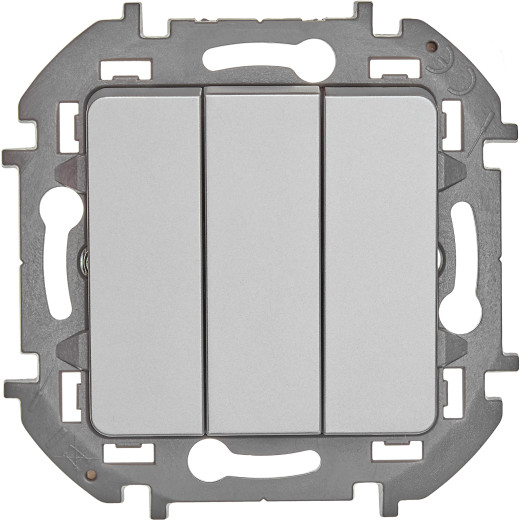 Выключатель трёхклавишный - Legrand/Daccord Inspiria - 10АХ 250В винтовые зажимы - алюминий