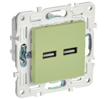 IEK SKANDY Мятный Розетка USB A+A 3,1А SK-R15G