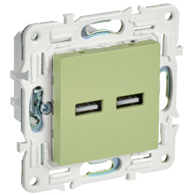 IEK SKANDY Мятный Розетка USB A+A 3,1А SK-R15G