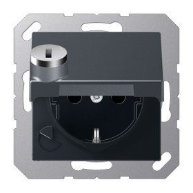 JUNG SCHUKO® розетка с замком, матовый антрацит