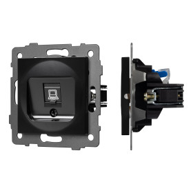 Arlight Механизм компьютерной розетки SCT-MPC1-PL-BK-V (RJ-45, CAT6) (-)