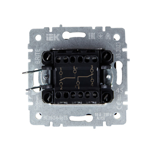 BRITE Выключ. 2-кл. прох. 10А ВС10-2-6-БрТБ бр. IEK