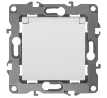 ЭРА Розетка Серия 12 12-2003-01 с заземлением 2P+E Schuko со шторками с крышкой 16А-250В б.л. белый