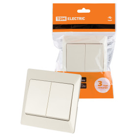 TDM Выключатель 2 кл. 10А сл. кость 