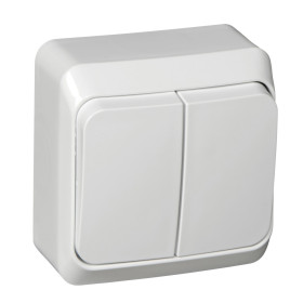 Systeme Electric Этюд наруж Бел Выключатель 2-клавишный с подсветкой