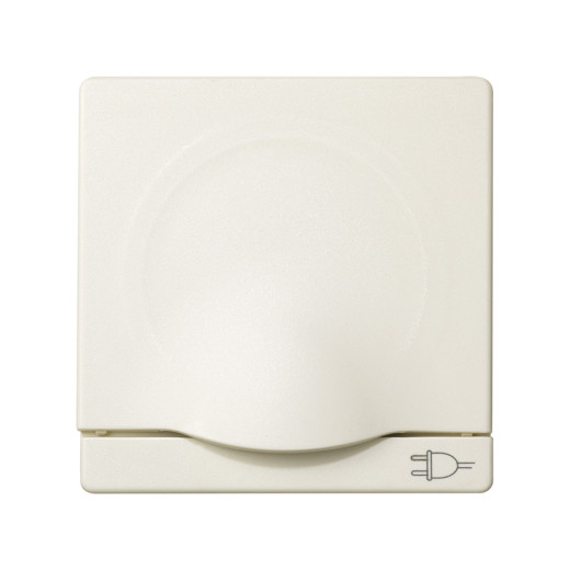 Simon 82 Слоновая кость Накладка розетки 1-ая с/з с крышкой