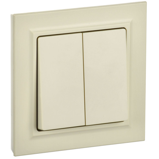 BRITE Выключ. 2-кл. 10А в сб. ВСР10-2-0-БрКр беж. IEK