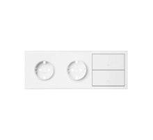 Simon 100 Белый матовый Кит 3 поста, фронт. Накладка на 2 розетки Schuko + 2 клавиши выключателей