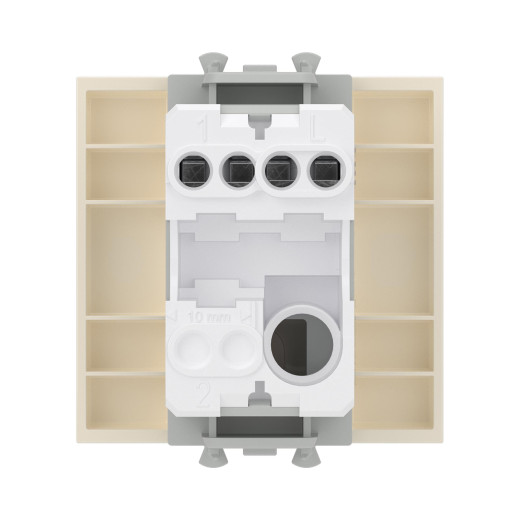 Кнопка одноклавишная модульная, Avanti, ванильная дымка, 2 модуля