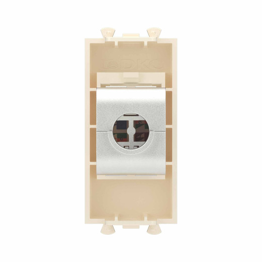 Компьютерная розетка RJ-45 без шторки модульная, кат.6А экранированная, Avanti, ванильная дымка, 1 модуль